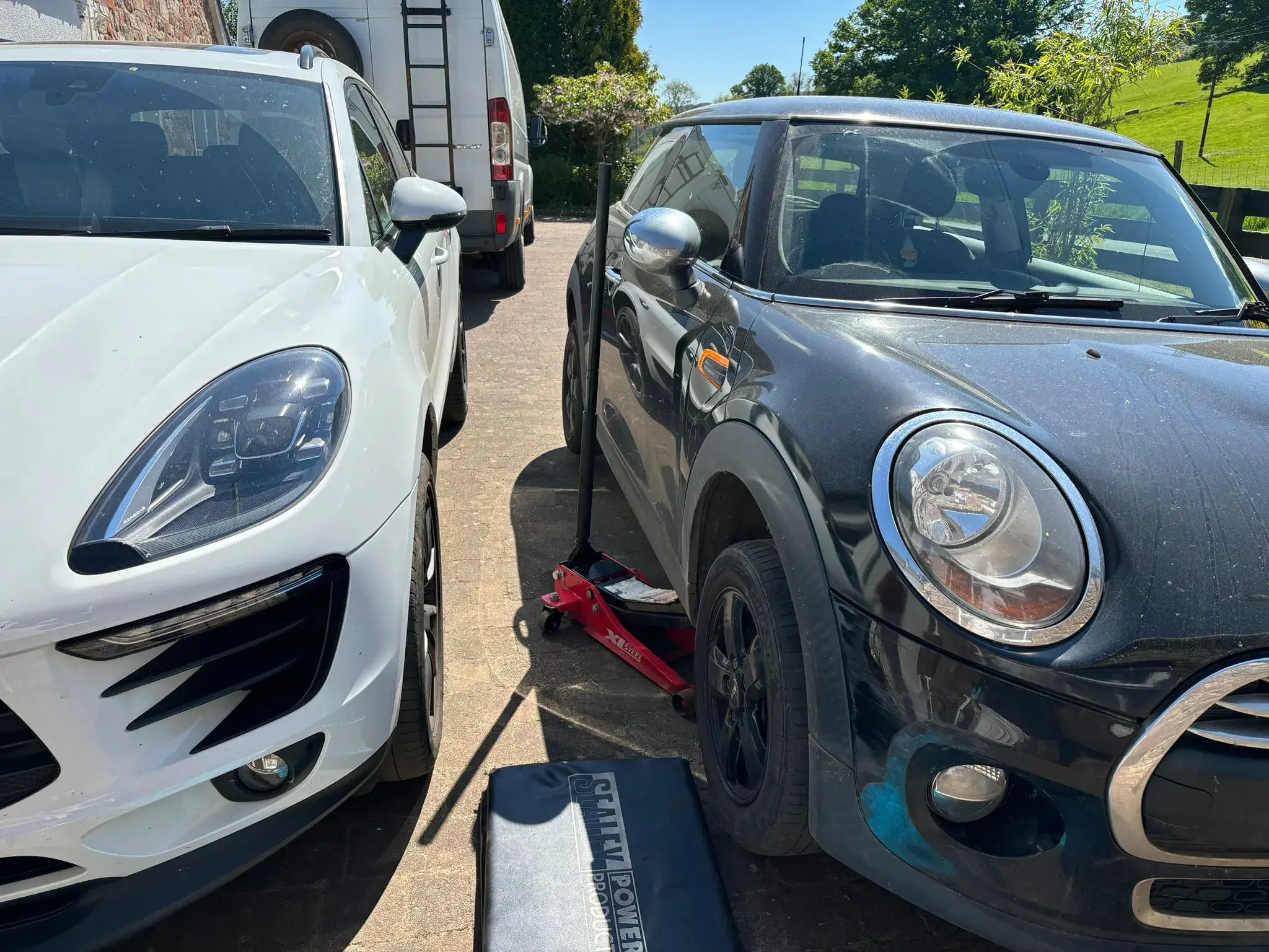 Mechanic working on car